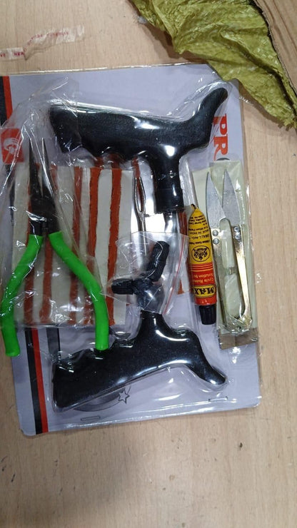 6-इन-1 यूनिवर्सल ट्यूबलेस टायर पंचर रिपेयर किट