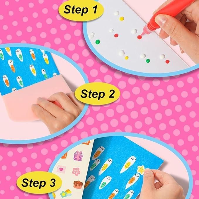 रेनबो डॉट पेंटिंग आर्ट किट (105 पीस / 3 बॉक्स)