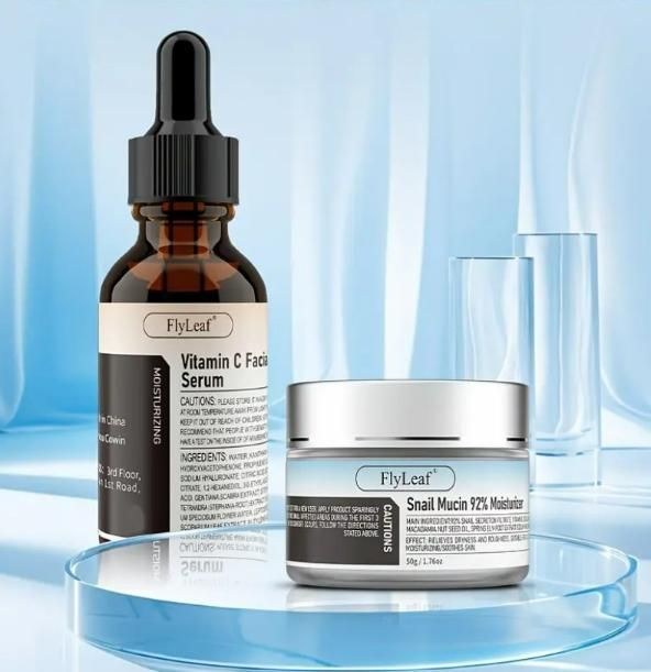 विटामिन सी सीरम तेल और स्नेल म्यूसिन क्रीम 30ml प्रत्येक कॉम्बो